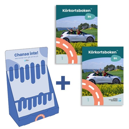 20 st Körkortsboken™ Bil + STR-bokhylla i papp