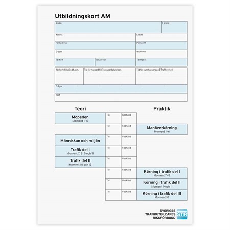 Utbildningskort AM (50 st)
